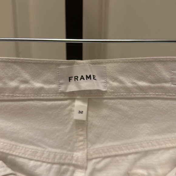 FRAME women’s LE SIMONE SHORT RAW RUMPLED BLANC GRIND - Picture 13 of 16